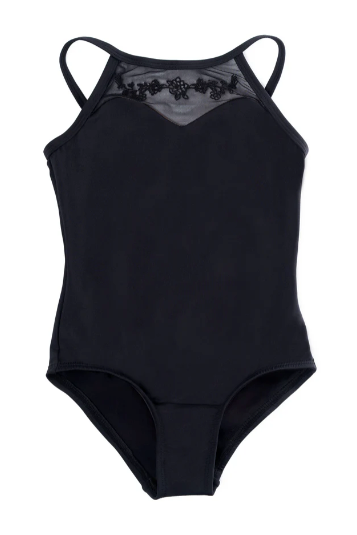 Embroidered Halter Leotard