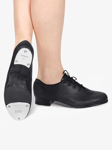 Black lace-up split-sole tap shoe for adults