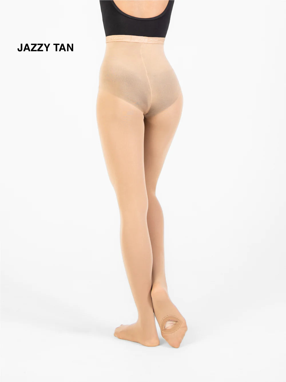 Seamless convertible foot tights in jazzy tan