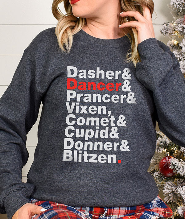 Reindeer Names Sweatshirt