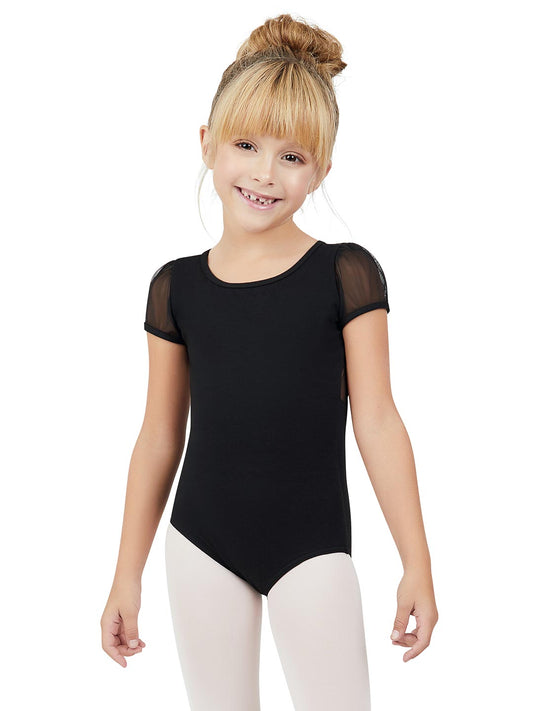 Puff Sleeve Keyhole Black Leotard